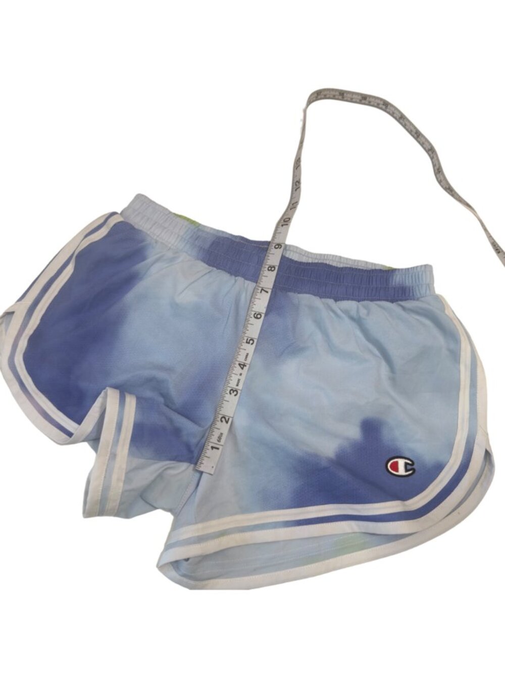 Champion Women's Doubledry Athletic Shorts Recycled Polyester Blue Tie-Dye SZ XS - Picture 4 of 12